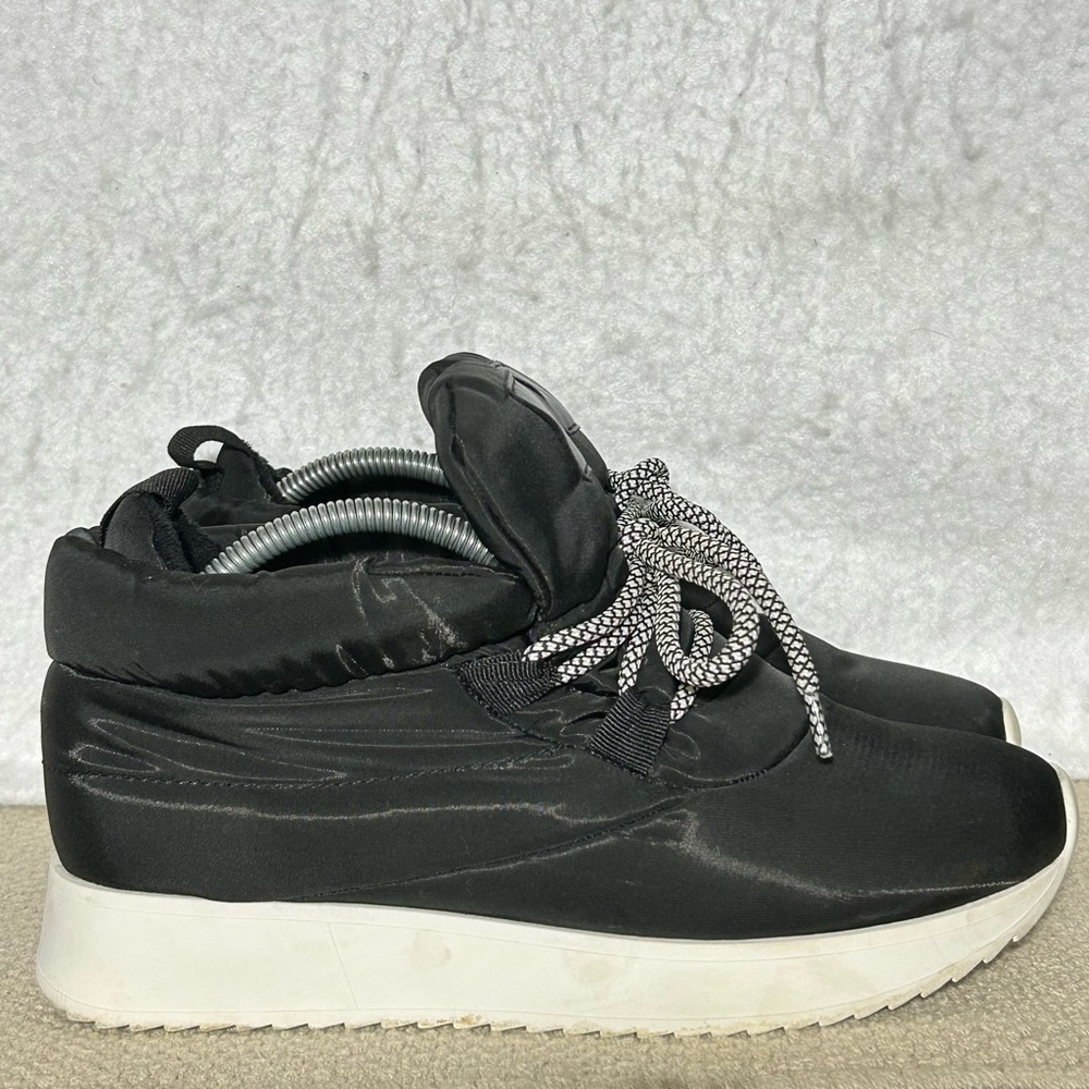 A New Day Womens Black/White Babs Mid Top Puffer Fashion Sneaker Boots SZ 7.5